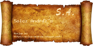 Solcz András névjegykártya